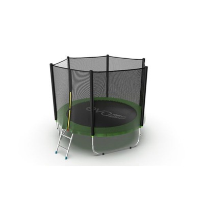 Батут EVO Jump External 6ft (Green) с внешней сеткой и лестницей, диаметр 6ft (зеленый) (фото, вид 1)