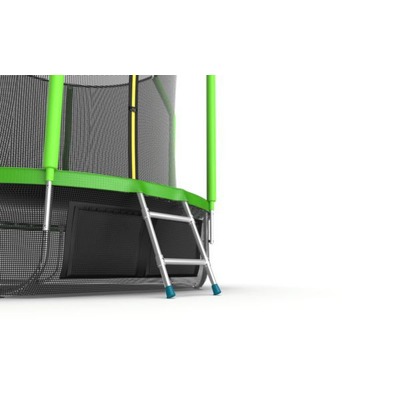 Батут EVO JUMP Cosmo 8ft (Green) + Lower net с внутренней сеткой и лестницей (фото, вид 1)