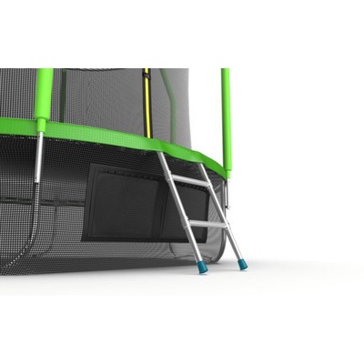 Батут EVO JUMP Cosmo 10ft (Green) + Lower net с внутренней и нижней сеткой и лестницей (фото, вид 1)