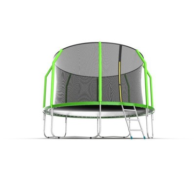 Батут EVO JUMP Cosmo 12ft (Green) с внутренней сеткой и лестницей (фото, вид 1)