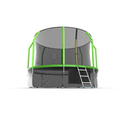 Батут EVO JUMP Cosmo 12ft (Green) + Lower net с внутренней и нижней сеткой и лестницей (фото, вид 4)