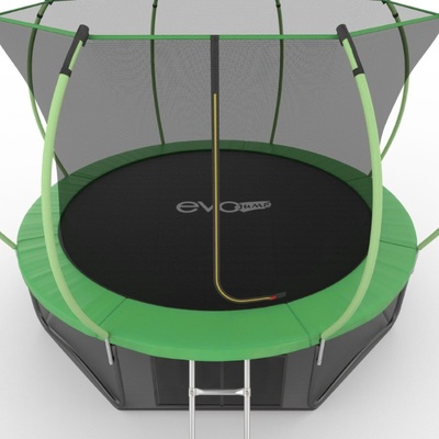 Батут EVO JUMP Internal 12ft (Green) + Lower net с внутренней и нижней сеткой и лестницей (фото, вид 4)