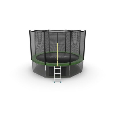 Батут EVO JUMP External 12ft (Green) + Lower net с внешней и нижней сеткой и лестницей (фото)