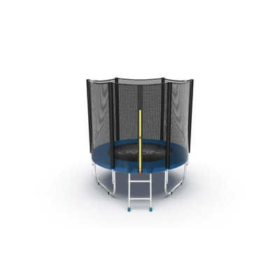 Батут EVO JUMP External 6ft (Blue) с внешней сеткой и лестницей, диаметр 6ft (синий) (фото)