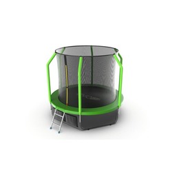 Батут EVO JUMP Cosmo 8ft (Green) + Lower net с внутренней сеткой и лестницей