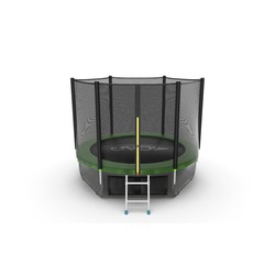 Батут EVO JUMP External 8ft (Green) + Lower net с внешней и нижней сеткой и лестницей