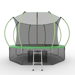 Батут EVO JUMP Internal 12ft (Green) + Lower net с внутренней и нижней сеткой и лестницей