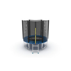 Батут EVO JUMP External 6ft (Blue) с внешней сеткой и лестницей, диаметр 6ft (синий)