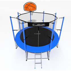 Батут с сеткой и лестницей i-JUMP Basket 8ft (2,44м) blue